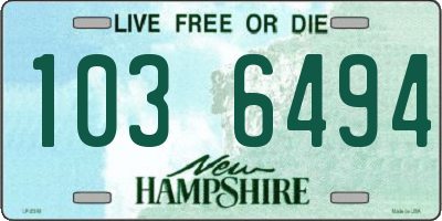 NH license plate 1036494