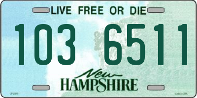 NH license plate 1036511