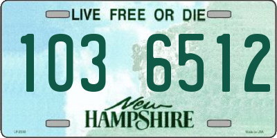 NH license plate 1036512