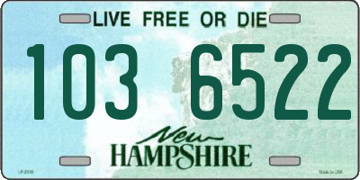 NH license plate 1036522