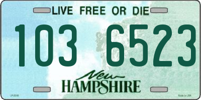 NH license plate 1036523