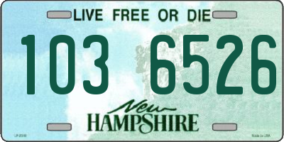 NH license plate 1036526