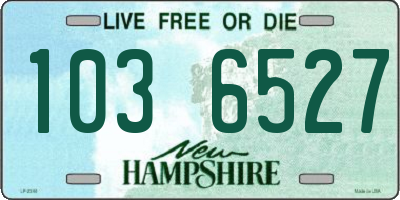 NH license plate 1036527