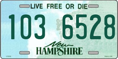 NH license plate 1036528