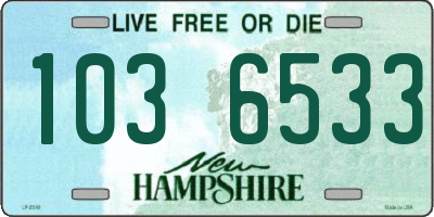NH license plate 1036533