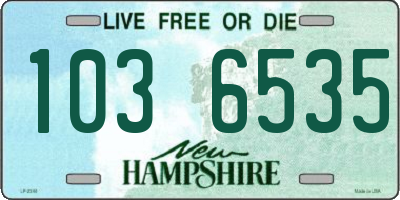 NH license plate 1036535