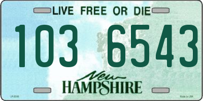 NH license plate 1036543