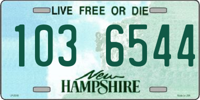 NH license plate 1036544