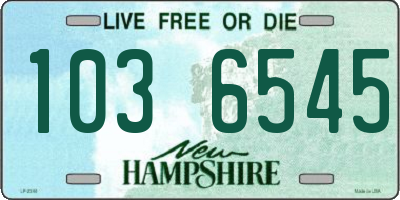 NH license plate 1036545