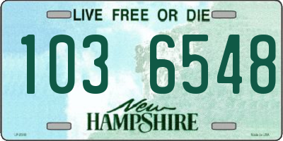 NH license plate 1036548