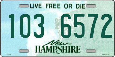 NH license plate 1036572