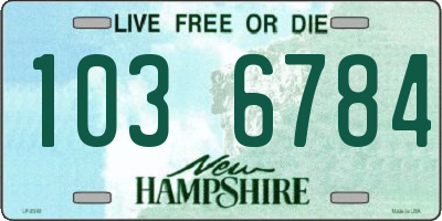 NH license plate 1036784