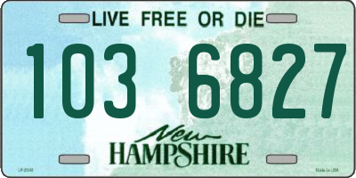 NH license plate 1036827
