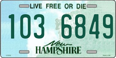 NH license plate 1036849