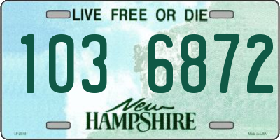 NH license plate 1036872