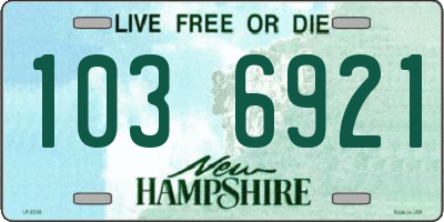 NH license plate 1036921
