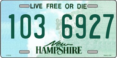 NH license plate 1036927