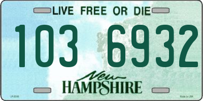 NH license plate 1036932