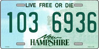 NH license plate 1036936