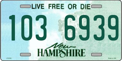 NH license plate 1036939
