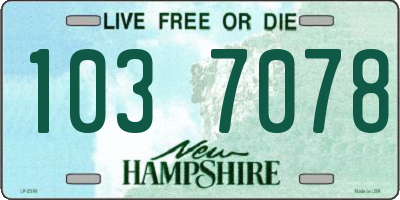 NH license plate 1037078