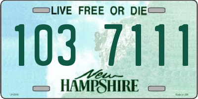 NH license plate 1037111