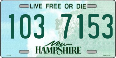 NH license plate 1037153