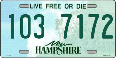NH license plate 1037172