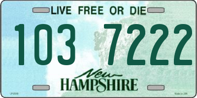 NH license plate 1037222