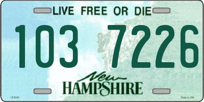 NH license plate 1037226