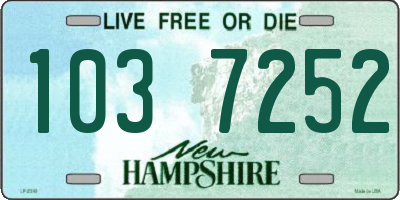 NH license plate 1037252