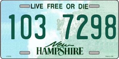 NH license plate 1037298