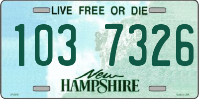 NH license plate 1037326