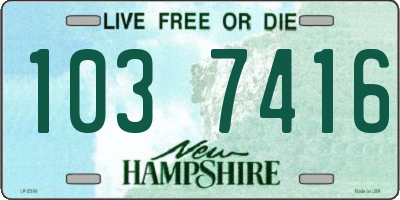 NH license plate 1037416