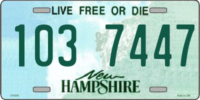 NH license plate 1037447