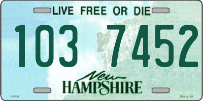 NH license plate 1037452