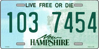 NH license plate 1037454