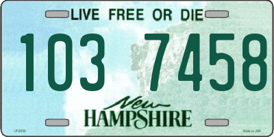 NH license plate 1037458