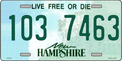 NH license plate 1037463