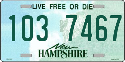 NH license plate 1037467
