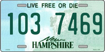NH license plate 1037469