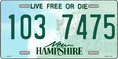NH license plate 1037475