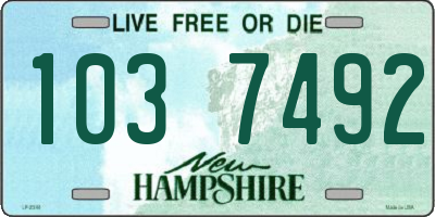 NH license plate 1037492