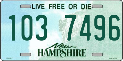 NH license plate 1037496
