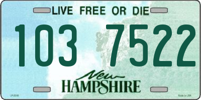 NH license plate 1037522
