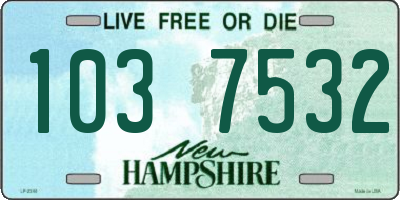 NH license plate 1037532