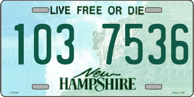 NH license plate 1037536