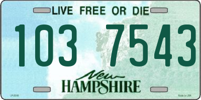 NH license plate 1037543