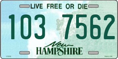 NH license plate 1037562