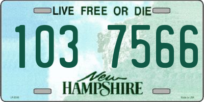 NH license plate 1037566